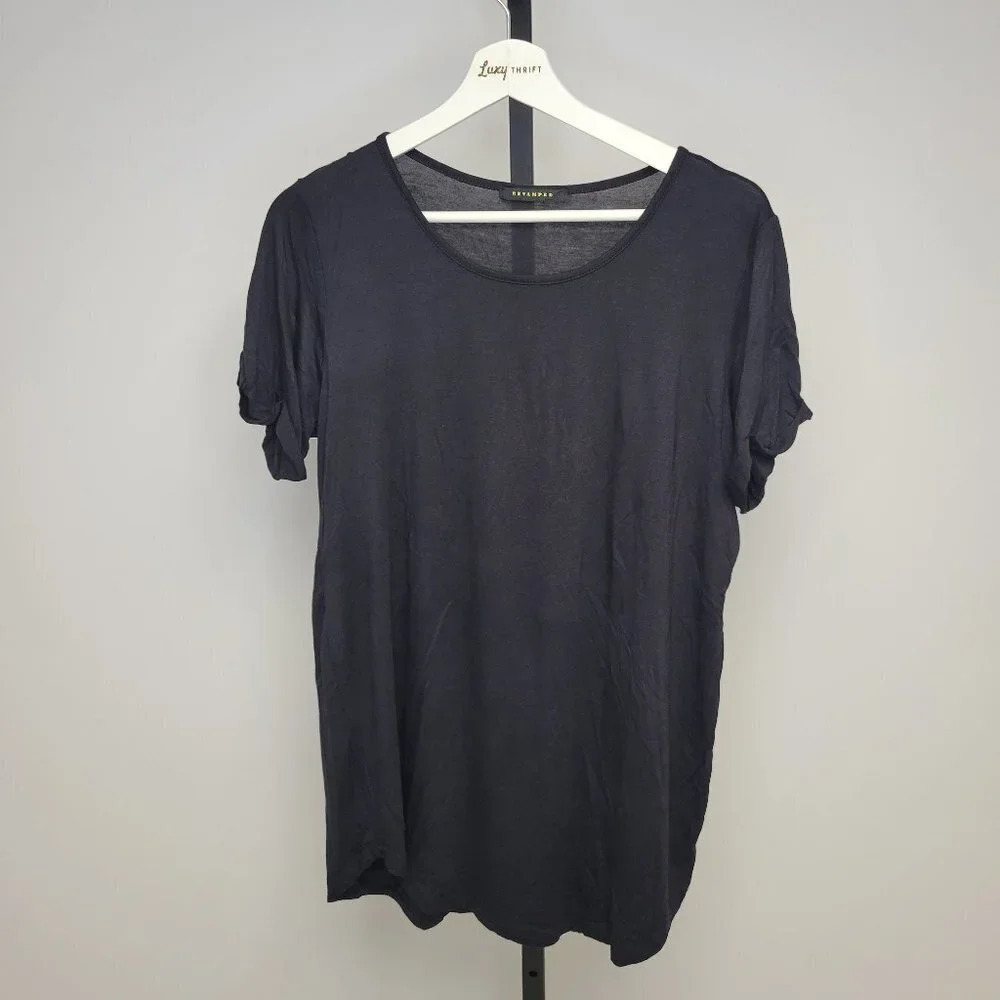 Revamped  Silky Black Long Tee